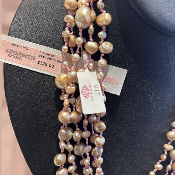Pink Multi-Strand Pearl Necklace - Picture 2 of 2